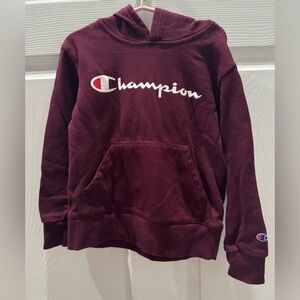 Little Boys Champion Hoodie in Burgandy - Long Sleeve